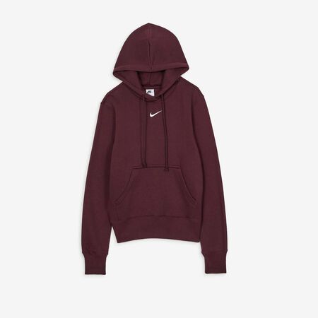 NIKE HOODIE CLUB CENTERED LOGO BORDEAUXROOD DAMES
