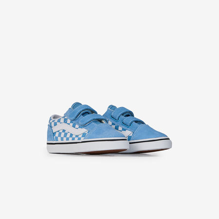 VANS old skool OLD SKOOL V CHECKERBOARD BLAUW/WIT BABY