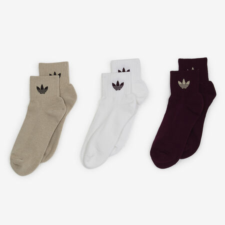 ADIDAS ORIGINALS CHAUSSETTES X3 QUARTER TREFOIL WIT/BEIGE HEREN