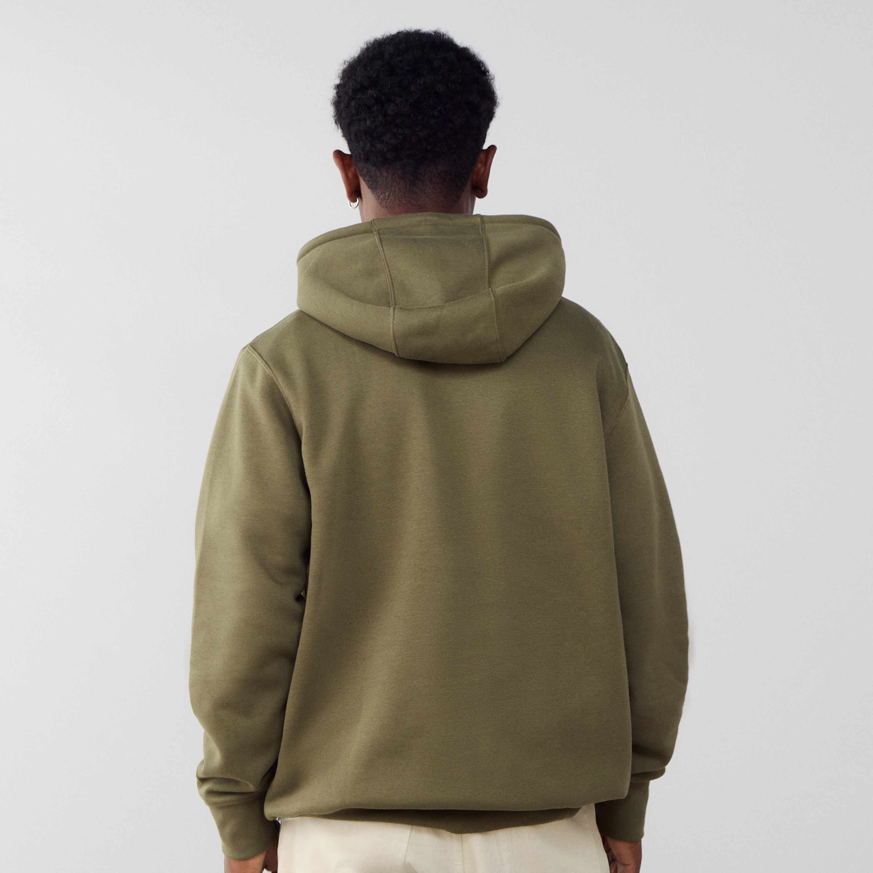 nike club hoodie in khaki