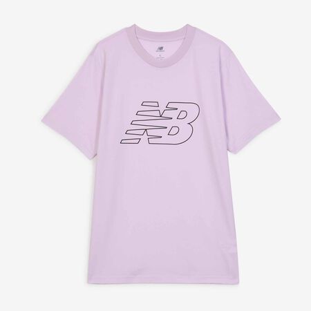 NEW BALANCE TEE SHIRT FLYING LOGO LILA HEREN