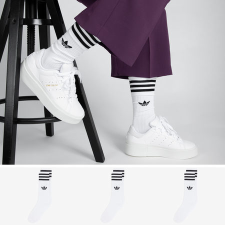 ADIDAS ORIGINALS CHAUSSETTES X3 CREW TREFOIL WIT/ZWART UNISEX