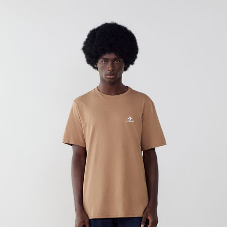 CONVERSE TEE SHIRT STAR CHEVRON EMBROIDERED BRUIN/WIT HEREN