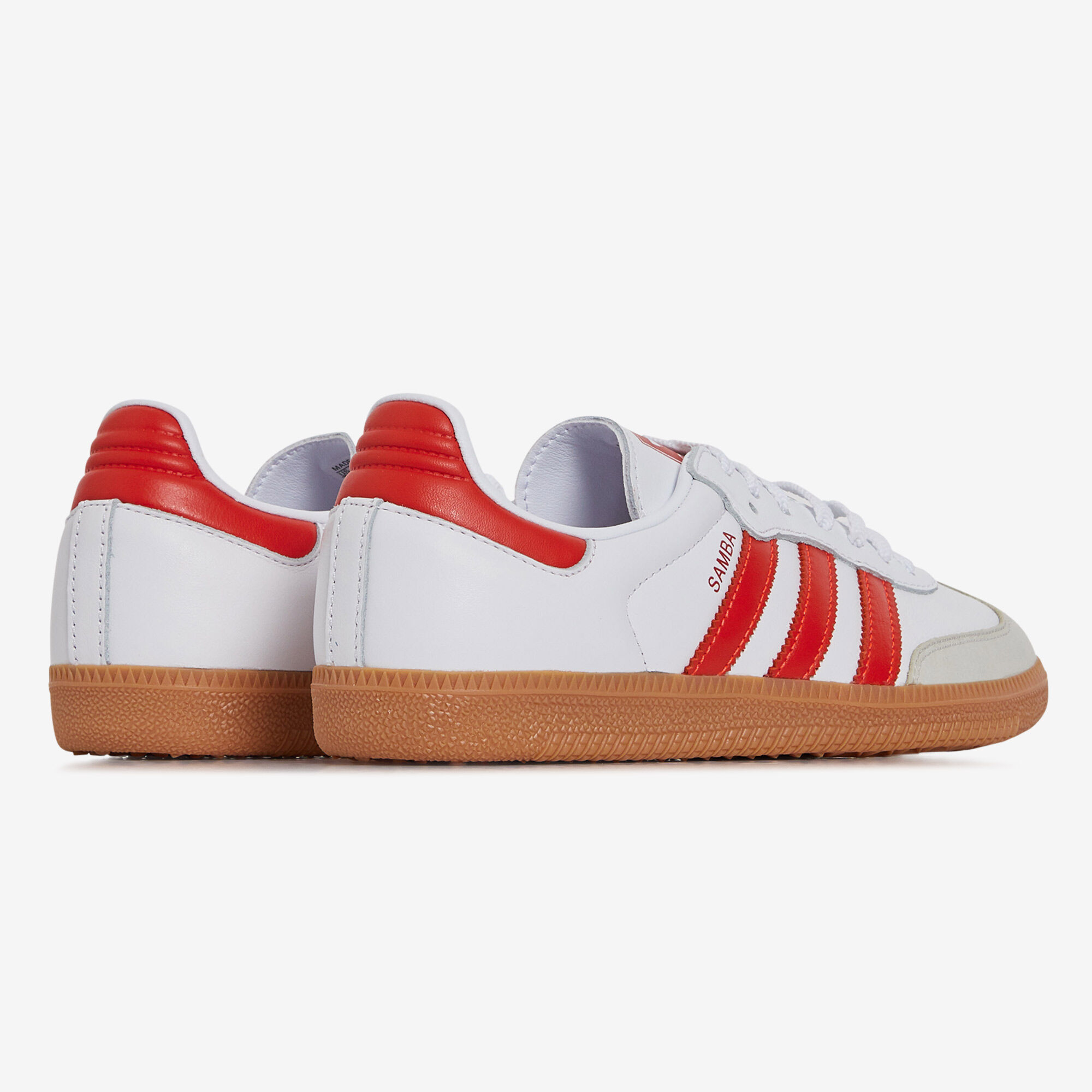 Adidas originals samba super white and red hot sale