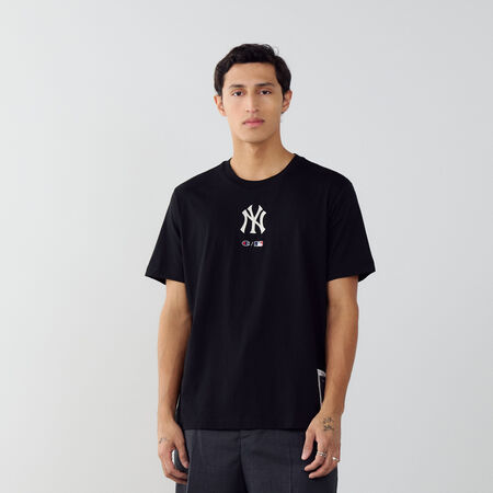 CHAMPION TEE SHIRT NY YANKEES ZWART/WIT HEREN