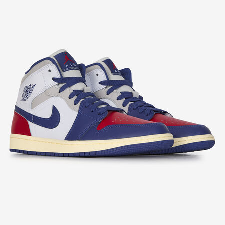 JORDAN AIR JORDAN 1 MID WIT/BLAUW/ROOD HEREN
