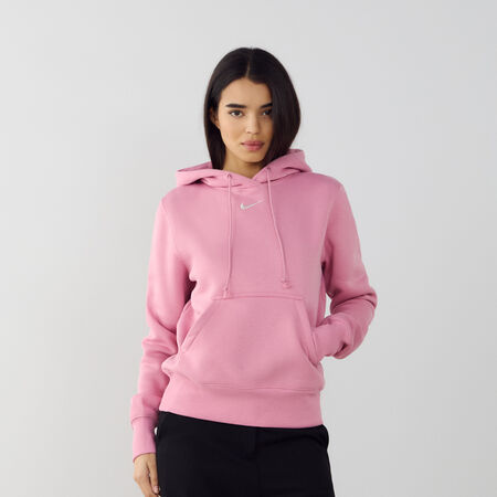 NIKE HOODIE CLUB CENTERED LOGO ROZE/WIT DAMES