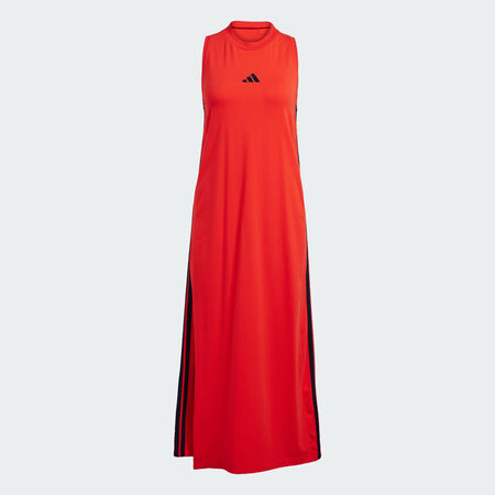 ADIDAS SPORTSWEAR Robe longue dos nageur 3 bandes Essentials Pure Ruby / Black DAMES