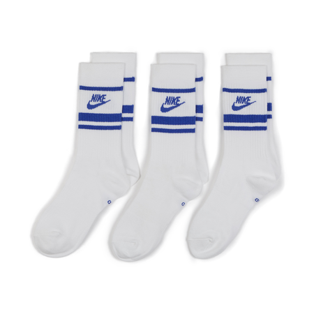 NIKE CHAUSSETTES X3 CREW STRIPE BLANC/BLEU UNISEX