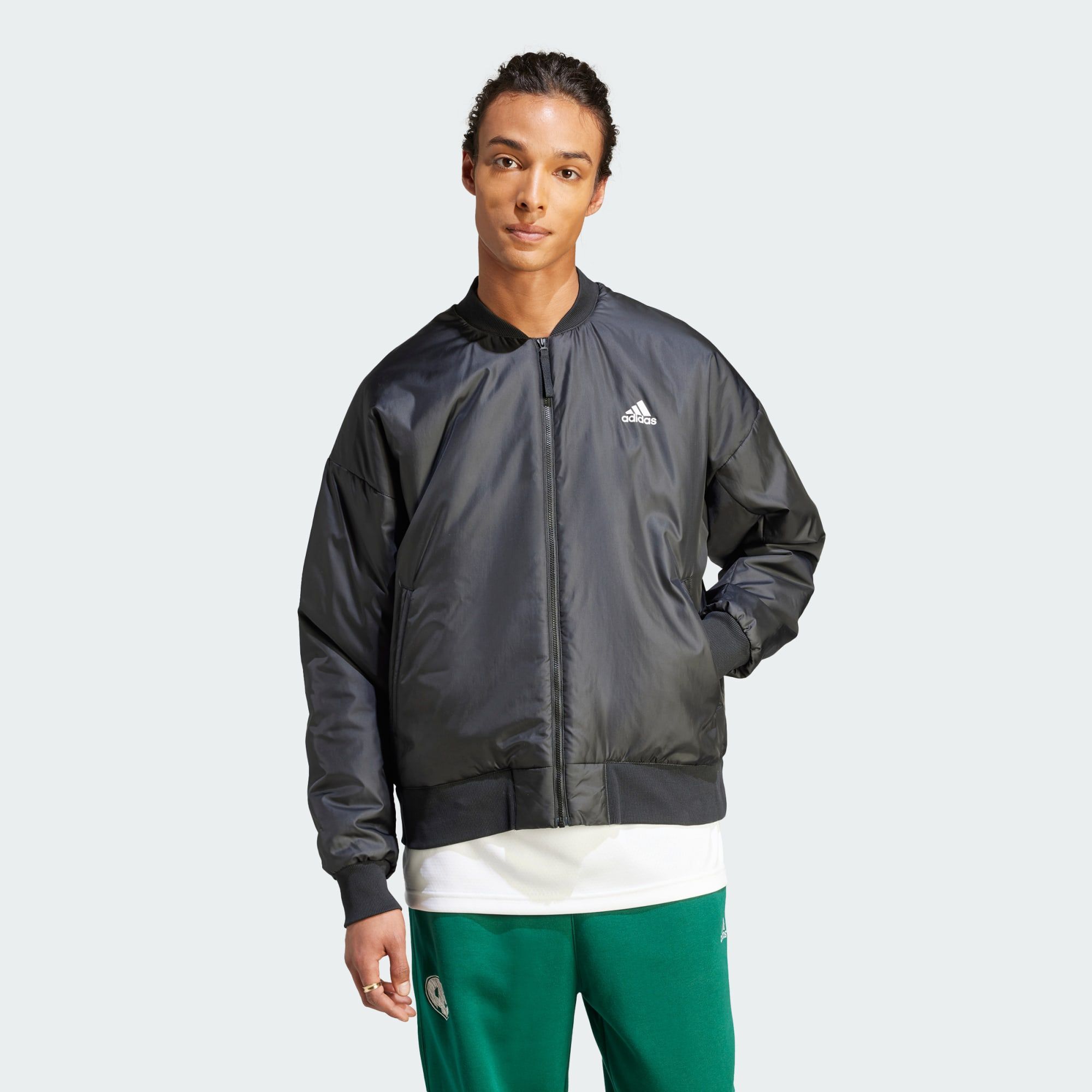 Adidas oversized bomber jacket sale