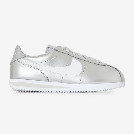 CORTEZ METALLIC : ZILVER/WIT