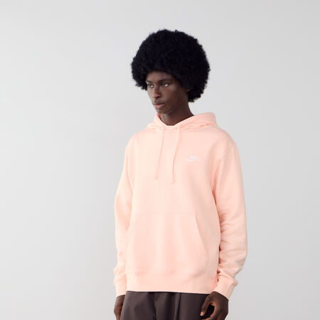 NIKE HOODIE CLUB SMALL LOGO ROZE/WIT HEREN