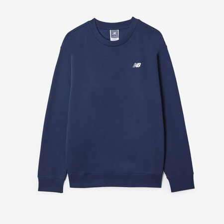 NEW BALANCE SWEAT CREW SMALL LOGO MARINEBLAUW/WIT HEREN