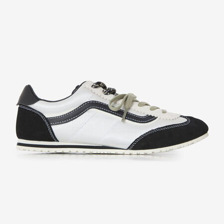 VANS SUPER LOWPRO DOUBLE LACES WIT/ZWART DAMES