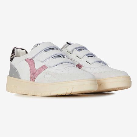 VICTORIA SEUL VELCRO WIT/ROZE DAMES