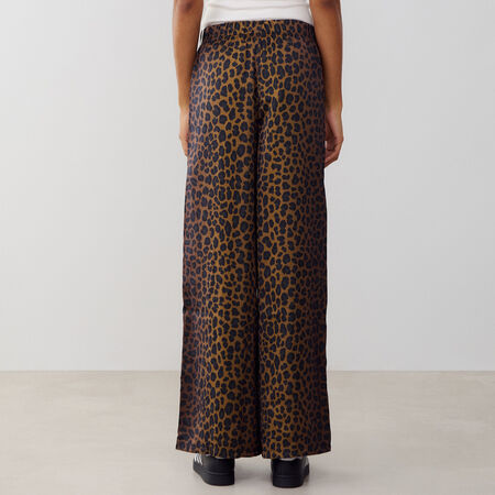 ADIDAS ORIGINALS PANT WIDE LEG LEO SATIN BRUIN/WIT DAMES