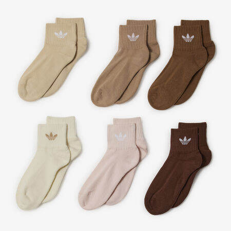 ADIDAS ORIGINALS CHAUSSETTES X6 QUARTER TREFOIL BEIGE/BRUIN HEREN
