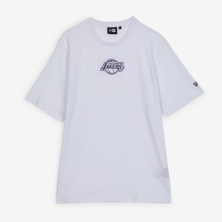 NEW ERA TEE SHIRT LA LAKERS WIT/PAARS HEREN