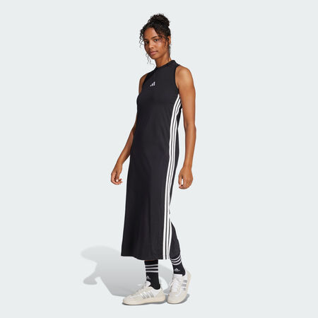 ADIDAS SPORTSWEAR Robe longue dos nageur 3 bandes Essentials Black / White DAMES