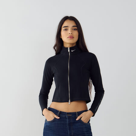 TOP FULL-ZIP GLS : ZWART