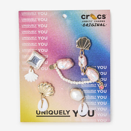 JIBBITZ ELEVATED PEARL 5PC : WIT/GOUD