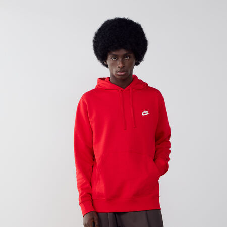 NIKE HOODIE CLUB SMALL LOGO ROOD HEREN