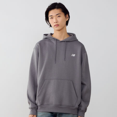 NEW BALANCE HOODIE SMALL LOGO GRIJS HEREN