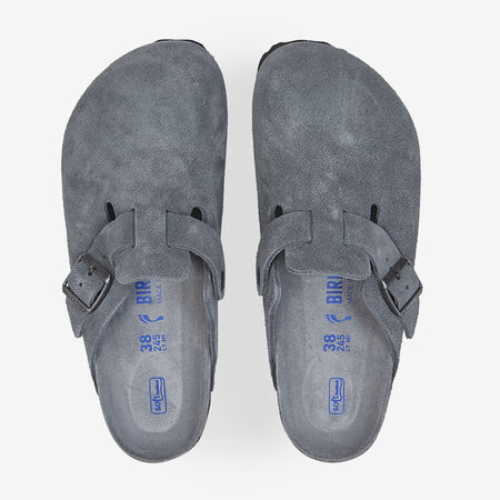 BIRKENSTOCK BOSTON SUEDE BASALT GRAY GRIJS DAMES