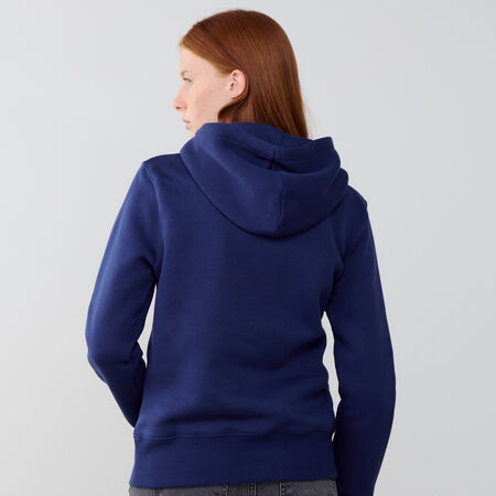 NIKE HOODIE CLUB CENTERED LOGO MARINEBLAUW DAMES