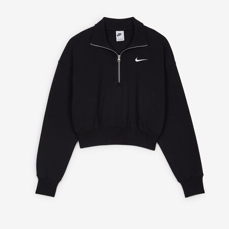 NIKE SWEAT CROP ZIP STYLE NOIR DAMES