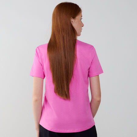 NIKE TEE SHIRT BIG SWOOSH ESSENTIAL ROZE/WIT DAMES