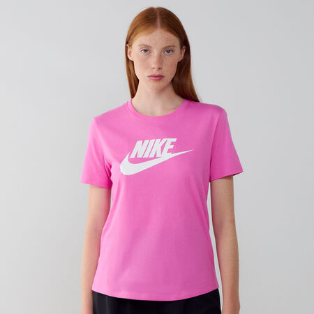 NIKE TEE SHIRT BIG SWOOSH ESSENTIAL ROZE/WIT DAMES