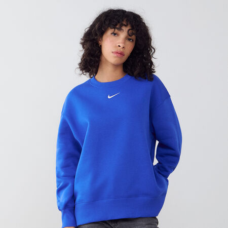 NIKE SWEAT CREW PHOENIX LONG OVERSIZED BLAUW/WIT DAMES