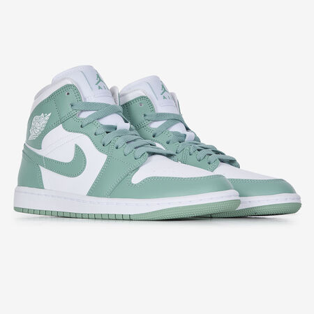 JORDAN AIR JORDAN 1 MID WIT/GROEN DAMES