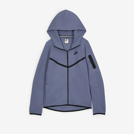 NIKE JACKET ZIP TECH FLEECE BLAUW/ZWART DAMES