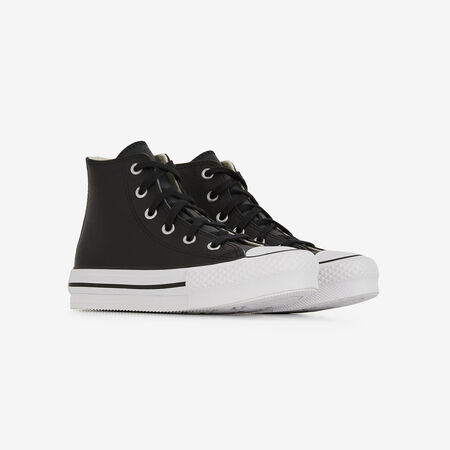 CONVERSE chuck taylor all star CHUCK TAYLOR ALL STAR EVA LIFT HI LEATHE NOIR/BLANC KIND