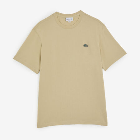 LACOSTE TEE SHIRT CLASSIC SMALL LOGO SL BEIGE/GROEN HEREN