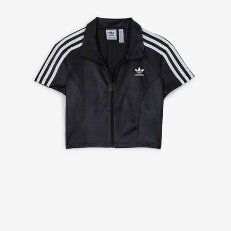 ADIDAS ORIGINALS JACKET FZ SHORT SLEEVE ADICOLOR ZWART/WIT DAMES