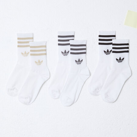 ADIDAS ORIGINALS CHAUSSETTES X3 CREW STRIPES BEIGE/BRUIN UNISEX
