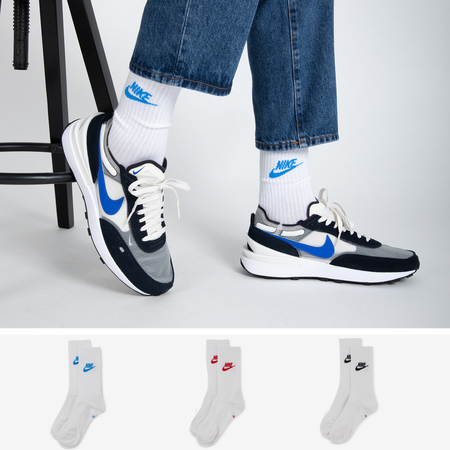 NIKE CHAUSSETTES X3 CREW FUTURA COLORED BLANC/BLEU UNISEX