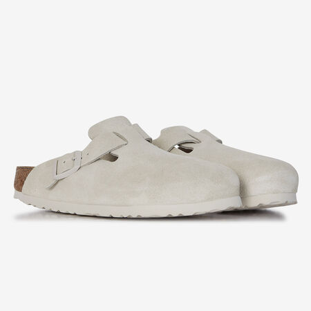 BIRKENSTOCK boston BOSTON SUEDE ANTIQUE WHITE WIT DAMES