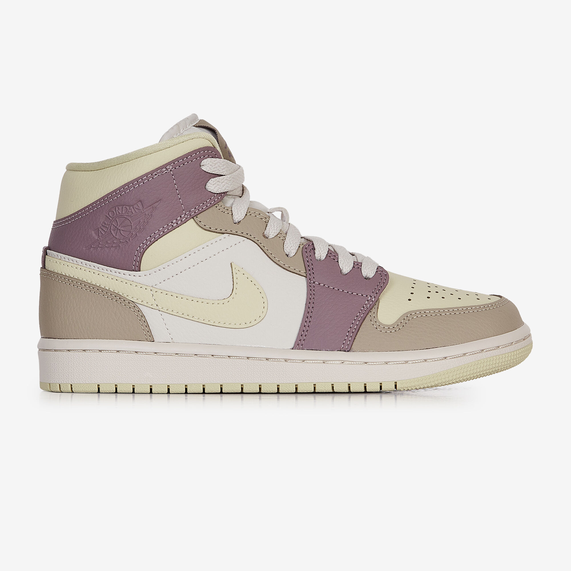 JORDAN AIR JORDAN 1 MID GEEL PAARS SNEAKERS DAMES Courir
