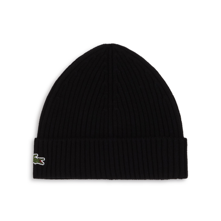 LACOSTE BEANIE CLASSIC LOGO ZWART HEREN