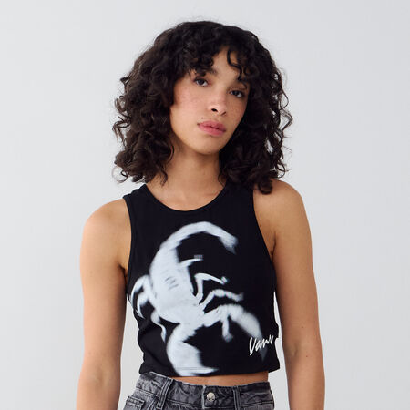 VANS TEE SHIRT TANK VENOM ZWART/WIT DAMES