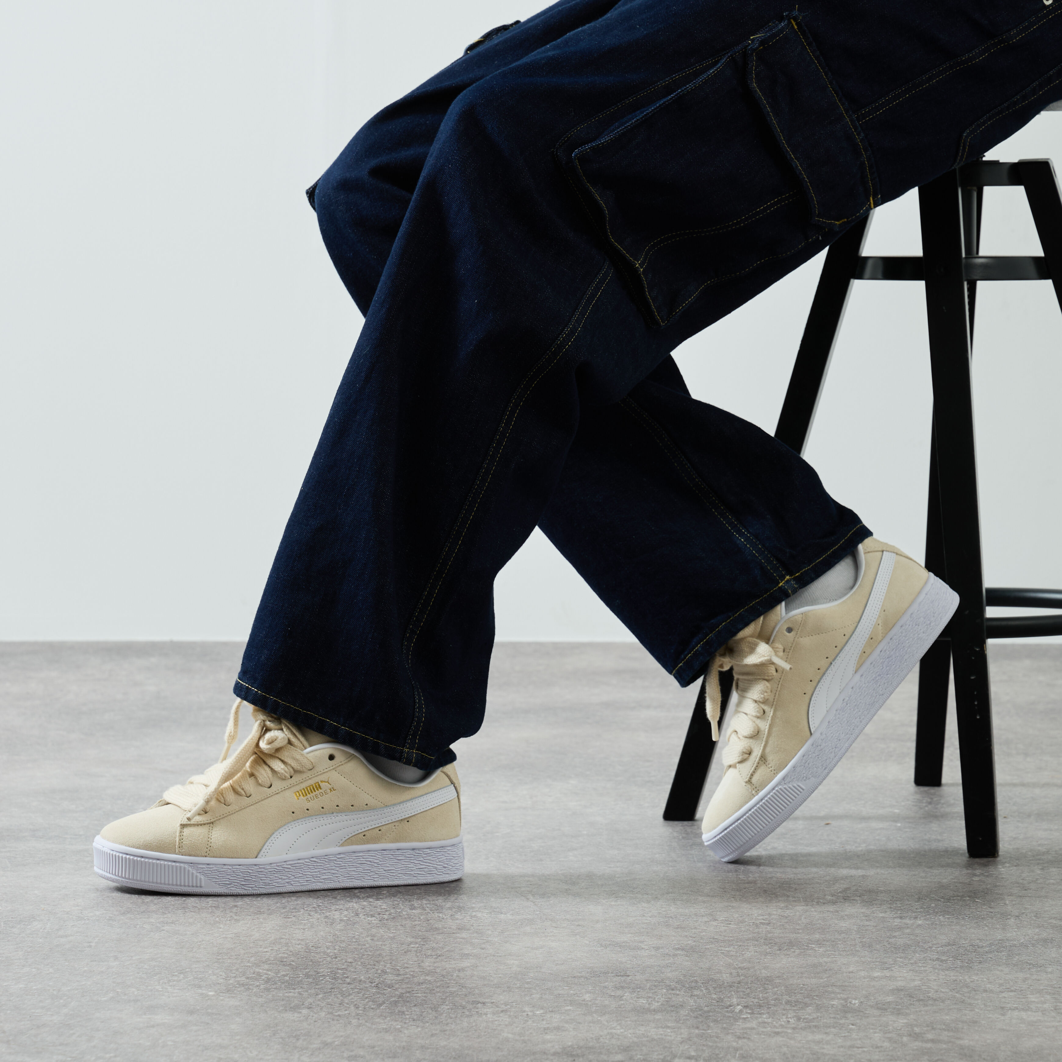 Beige puma suede hot sale trainers