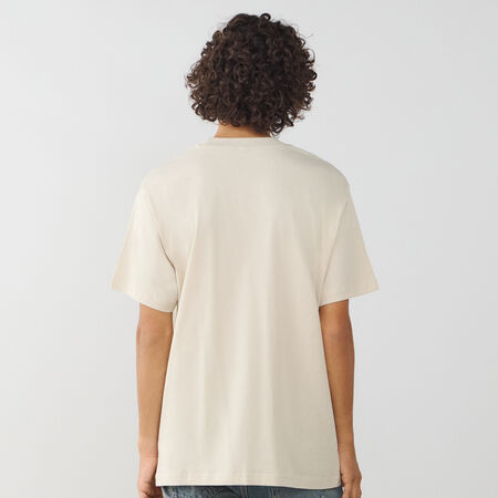 NEW BALANCE TEE SHIRT SMALL LOGO ESSENTIALS BEIGE/WIT HEREN
