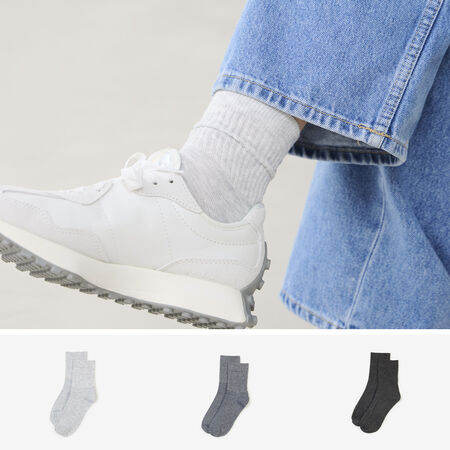 COURIR PACK CHAUSSETTES X3 MID CREW GRIJS UNISEX