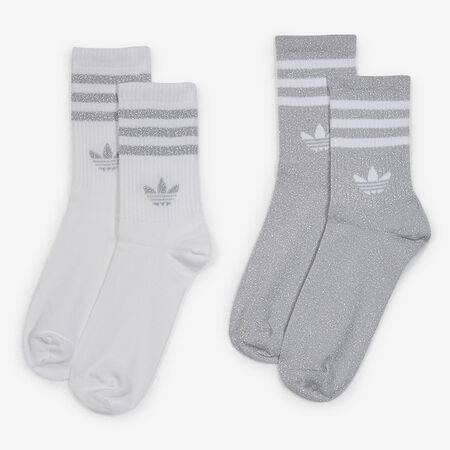 ADIDAS ORIGINALS CHAUSSETTES X2 CREW GLITTER GRIJS/WIT UNISEX