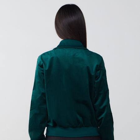 ADIDAS ORIGINALS JACKET FZ ADICOLOR VELVET GROEN DAMES