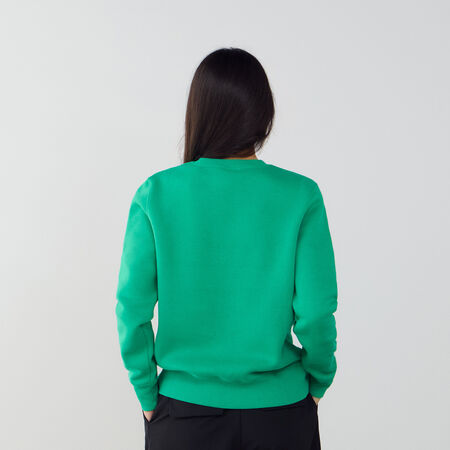 NIKE SWEAT CREW CLUB CENTERED LOGO GROEN/WIT DAMES